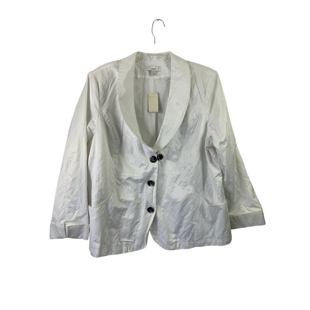 CJ Banks Women's White Blazer Top